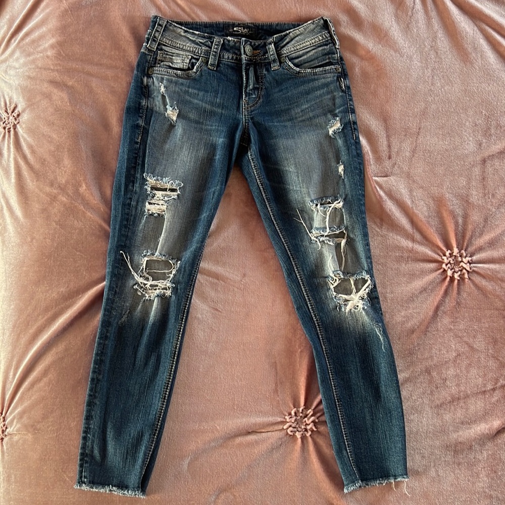 Silver Jeans Co.  Suki Skinny Crop. Waist 27 Length 25